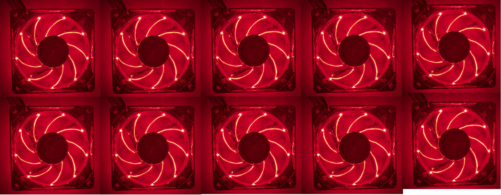 Enermax 80mm x 25mm Twister Bearing Red LED Computer Case 3-pin Fan (Set of 10)