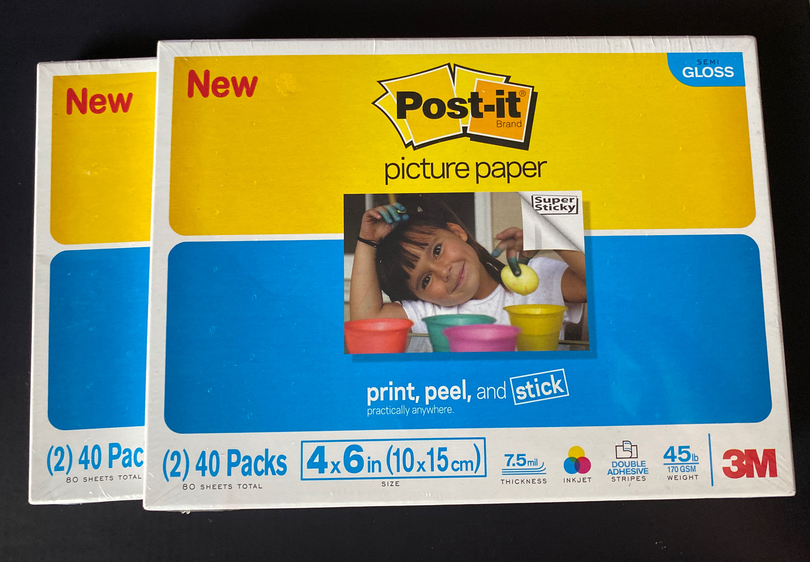 NEW Post-It Brand Picture Paper Semi Gloss 2 x 80 Packs 4x6 in.  7.5 mil Ink Jet