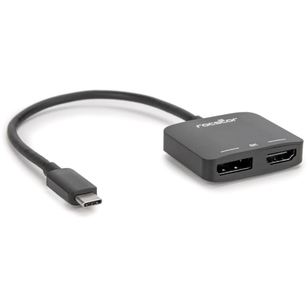 Rocstor Y10A268B1 USB-C to HDMI 2.0 DP 1.4a Adapter 8K Black