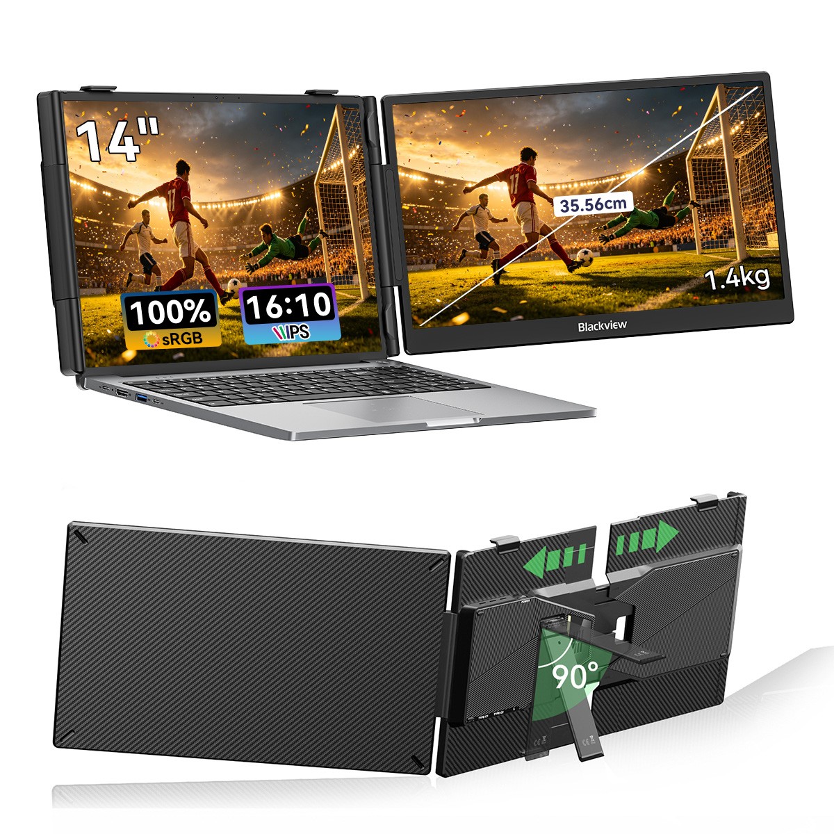 Blackview SCM5 Laptop Screen Extender 14in 1080P Portable Monitor For 13.3‑17.3″