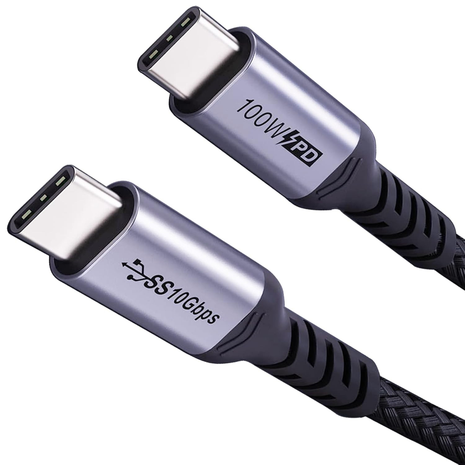 Short USB C to USB C Cable (1.5ft 2 Packs), 3.1 Gen 2 10Gbps 100W 4K USBC Video 