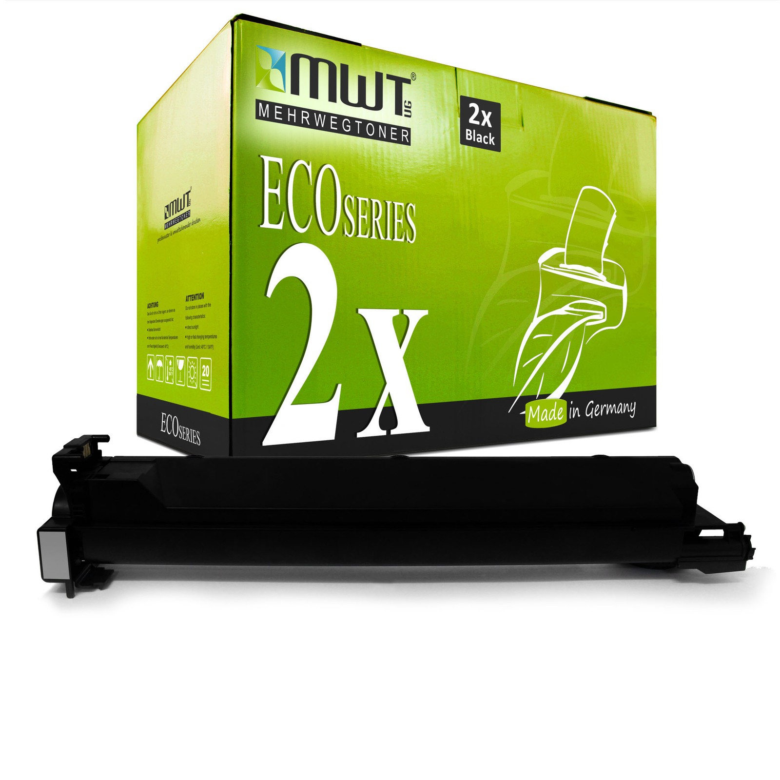 2X ECO Cartridge BLACK For Konica Minolta Bizhub C-200