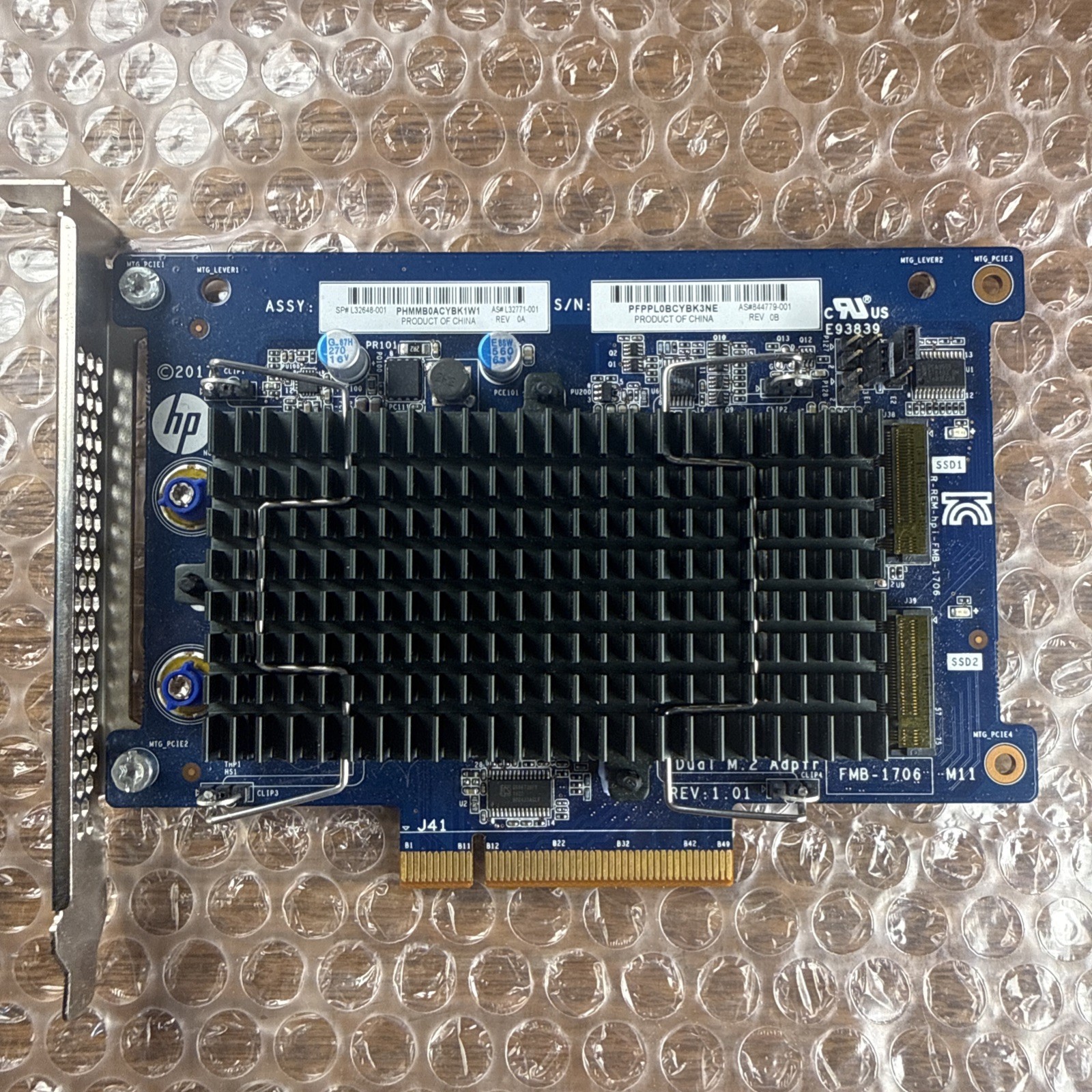 844779-001 L32771-001 HP Dual M.2 to PCIE SSD Adapter Kit For Z8 G4 Worstation