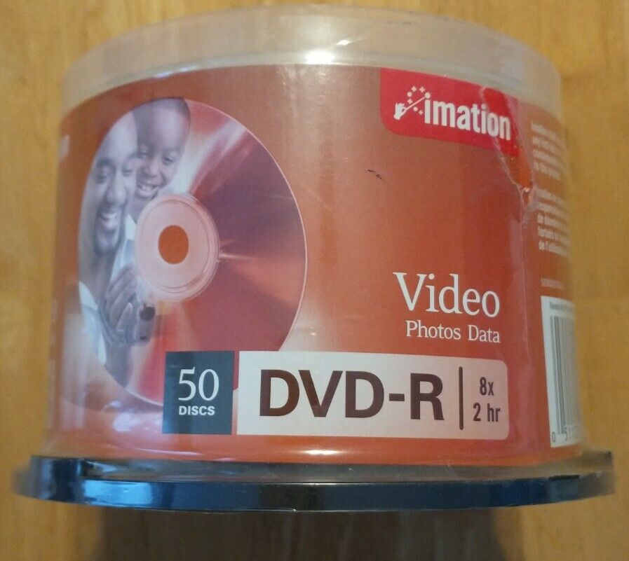 Imation DVD-R, 8X 4.7GB, 50 Pack Spindle Blank Media Recordable Disks BRAND NEW