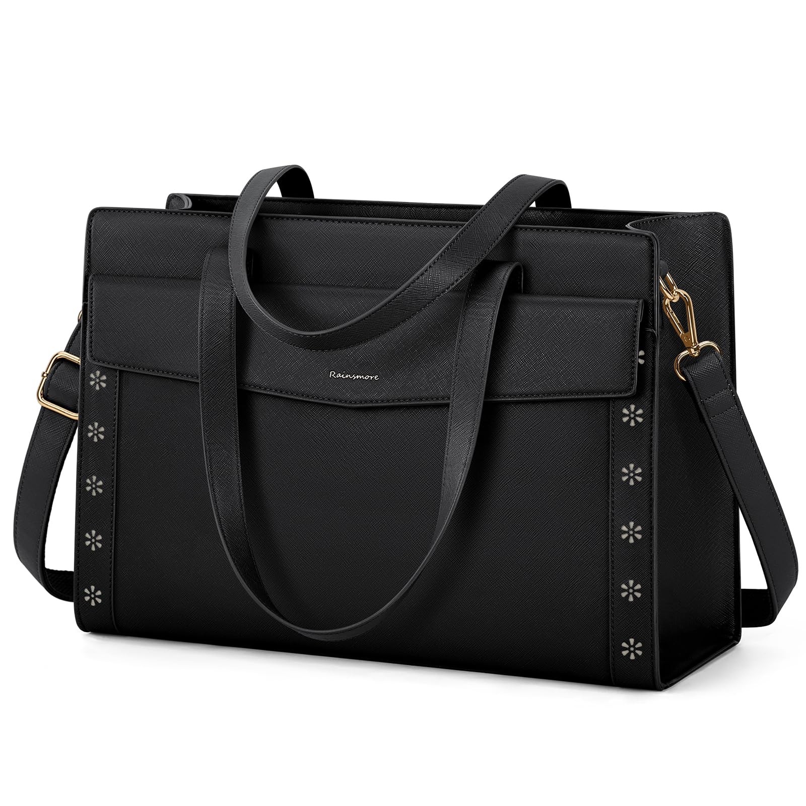 RAINSMORE Laptop Bag for Women 15.6 Inch Professional Leather Work Tote