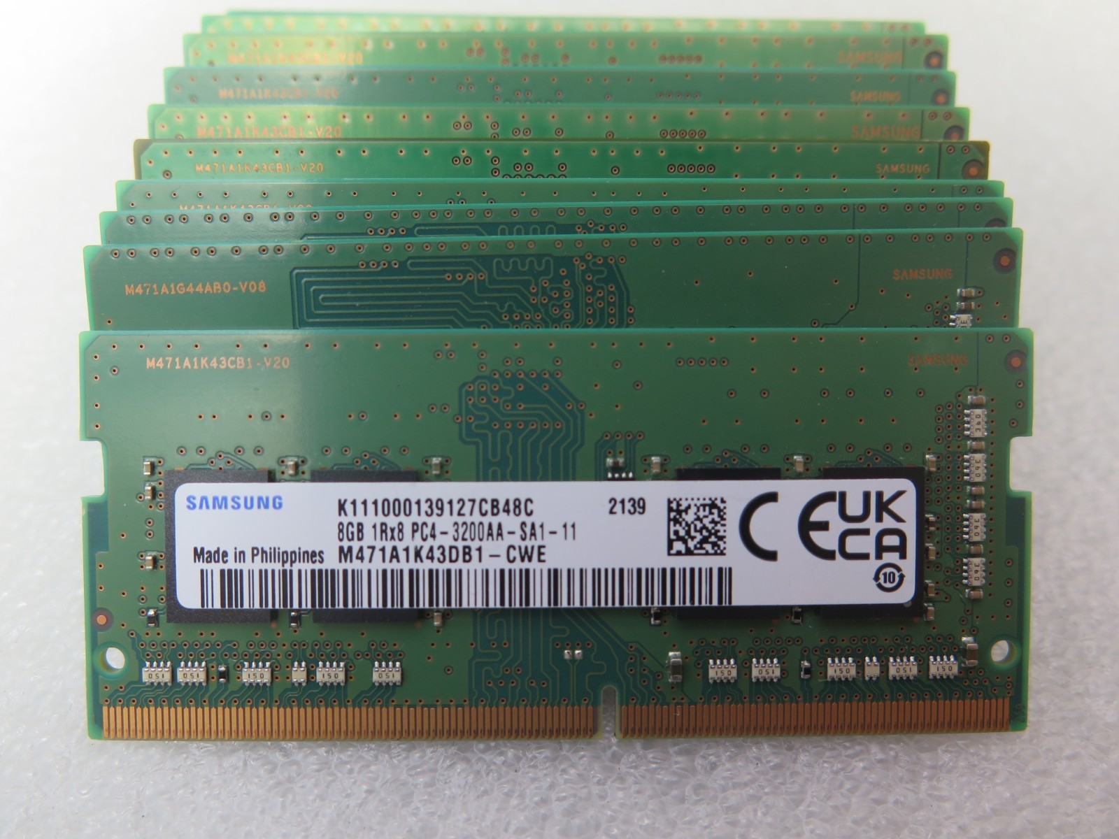 Lot of 21 SAMSUNG 8GB PC4-3200AA Laptop Ram / SO-DIMM Memory M471A1K43DB1-CWE