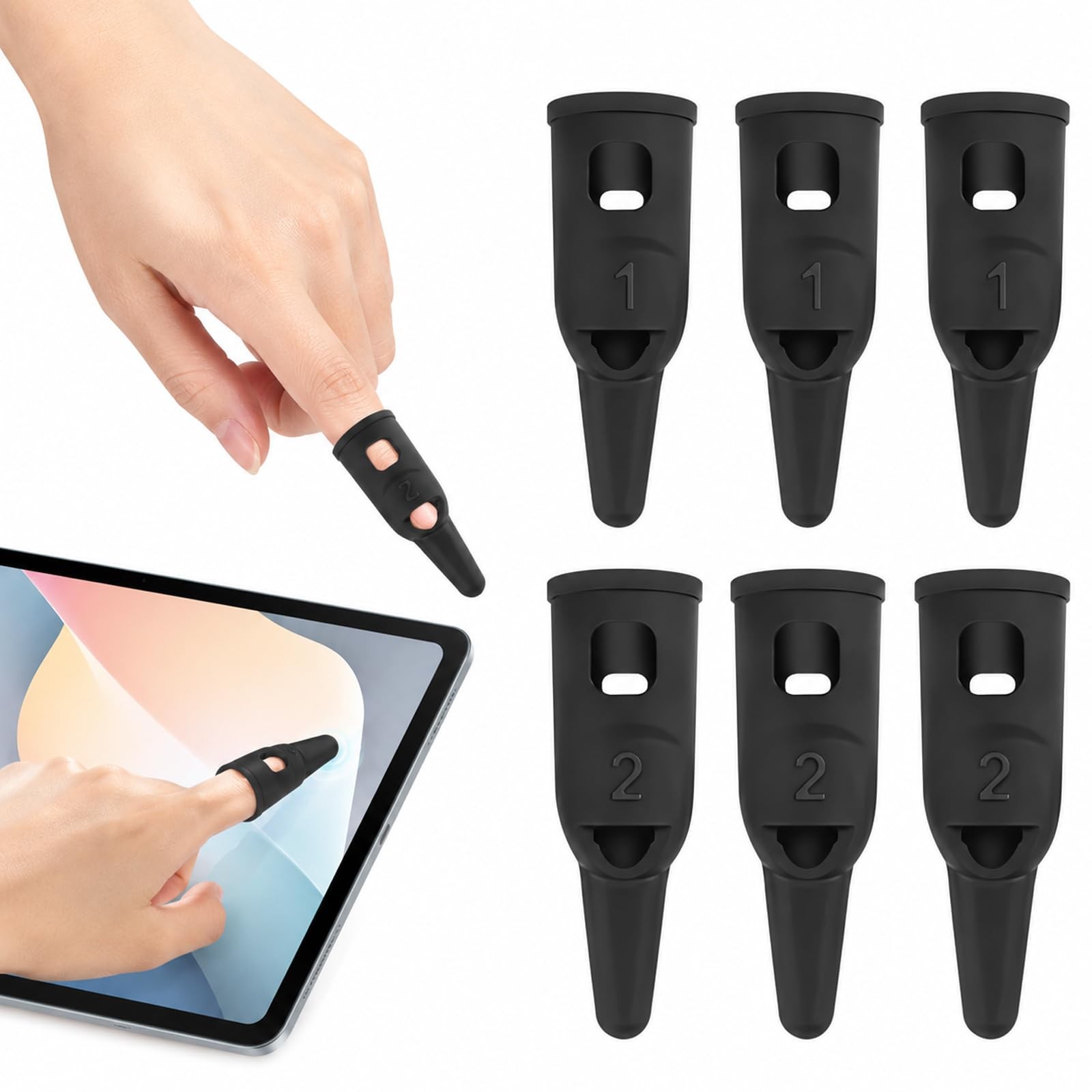 6Pcs Finger Stylus Pen Silicone Capacitive Stylus Finger Stylu