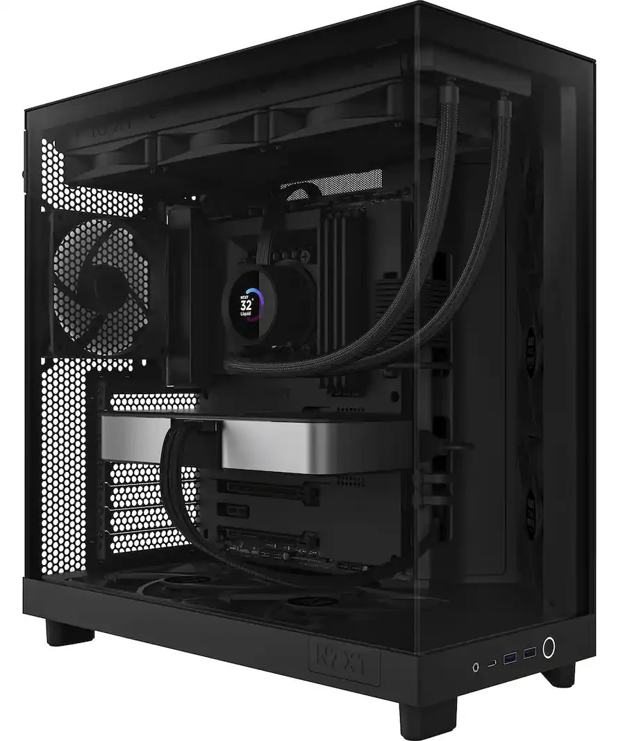 NZXT H6 Flow RGB ATX Mid Tower Case White Dual Chamber - NO SIDE GLASS - Black