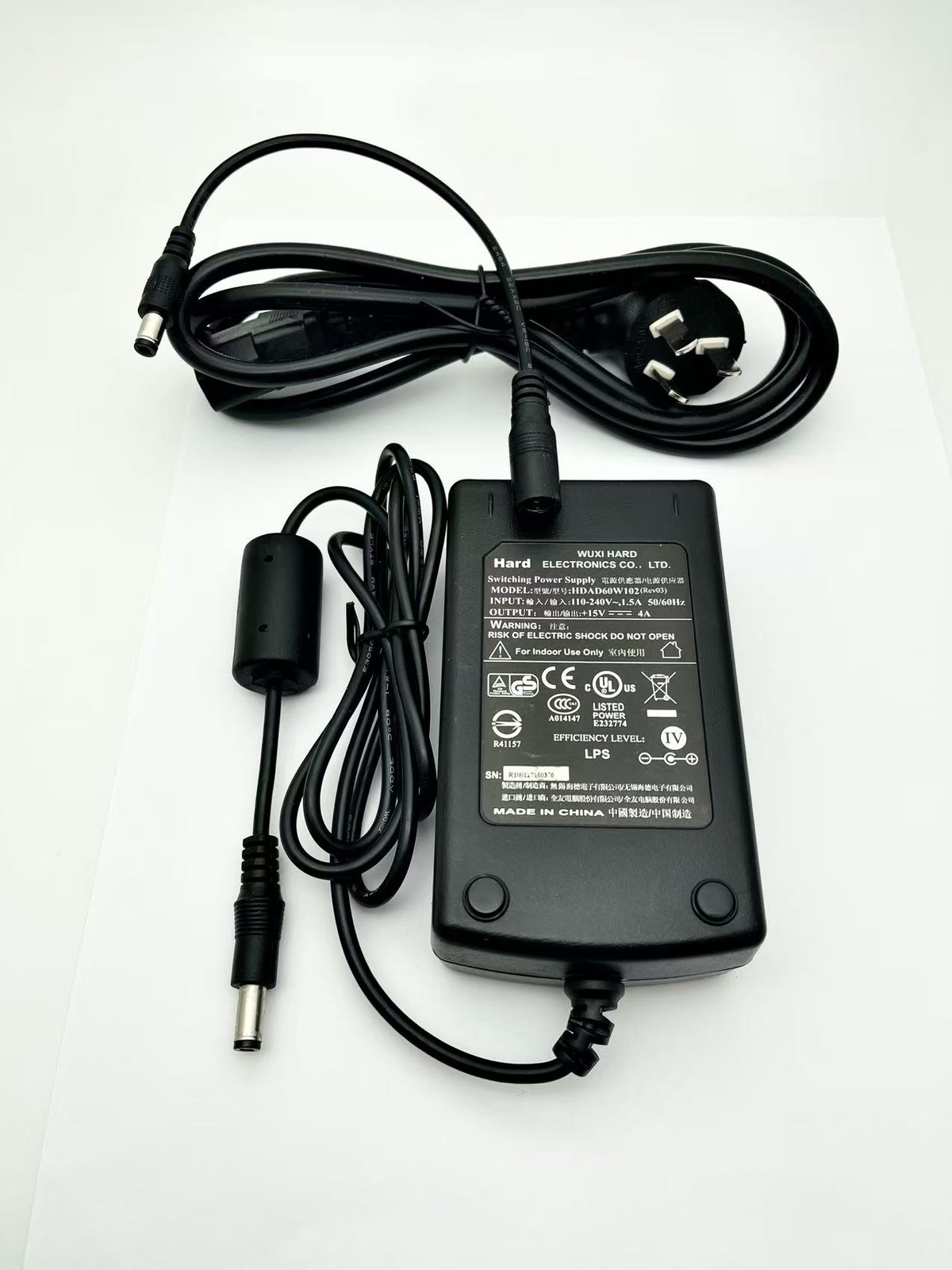 Power Adapter HDAD60W102(Rev03) 15V 4A LXCP52-015 15V 3.3A