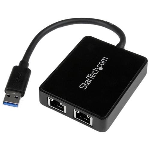 StarTech USB32000SPT 2-Port Gigabit Ethernet Adapter w/ USB 3.0 Pass-Through