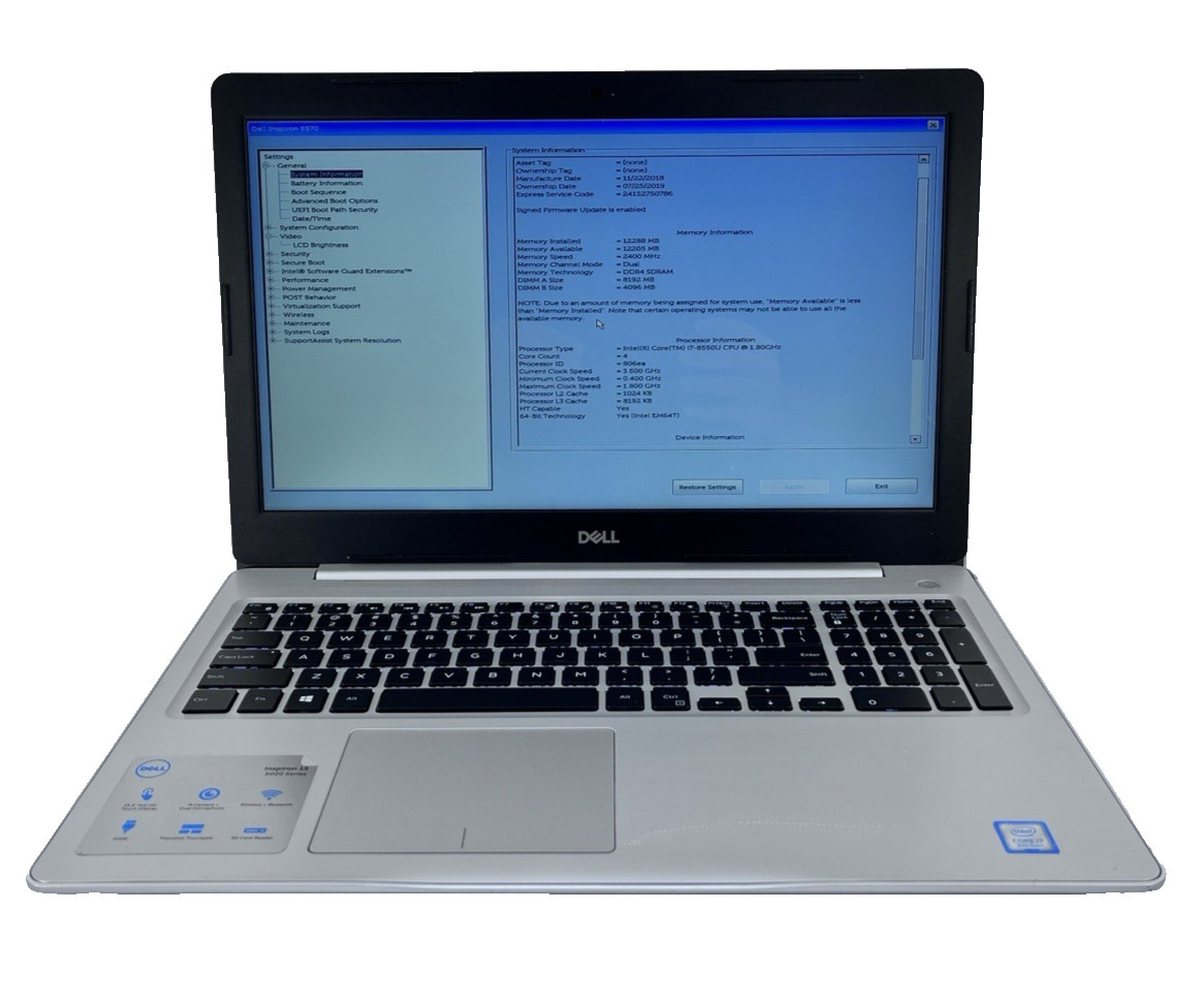 Dell Inspiron 5570 15.6" i7-8550U 12GB 1TB *Grade C*