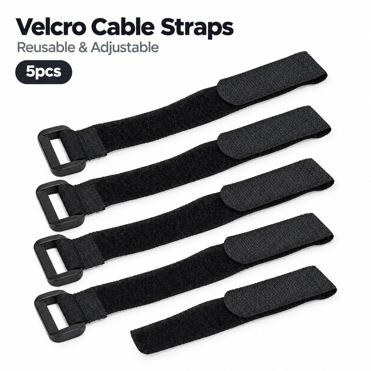 VELCRO Brand Bulk Reusable Fastening Cable Straps with Buckle Variety US