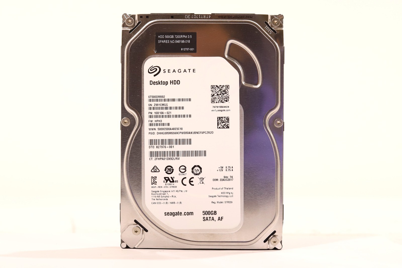 Seagate ST500DM002 500GB 3.5" 6Gb/s 7.2K SATA Hard Drive P/N: 1SB10A-021 Tested