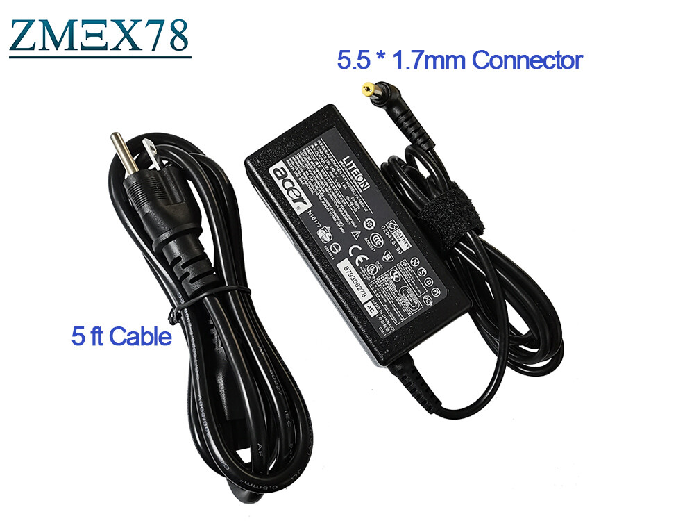Acer Aspire E5-575-33BM E5-521-24PQ E5-571-563B AC Power Adapter Charger 65W USA