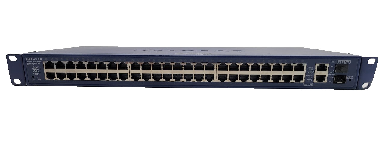 Netgear FS750T2NA Prosafe 48- Port 10/ 100 Smart Switch With 2 Gigabit Ports