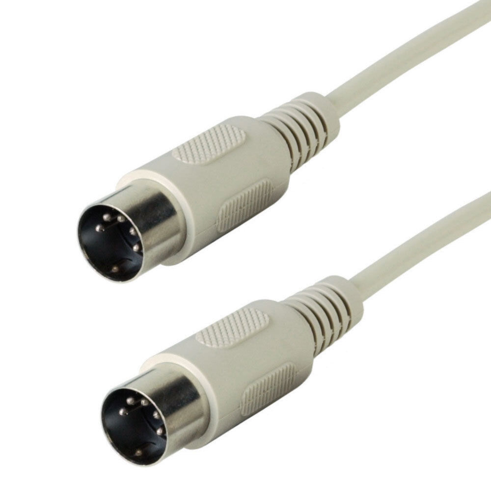 6 Feet DIN-5 (5 Pin) Male to Male MIDI AT Keyboard Cable (DIN5M-DIN5M 6FT)