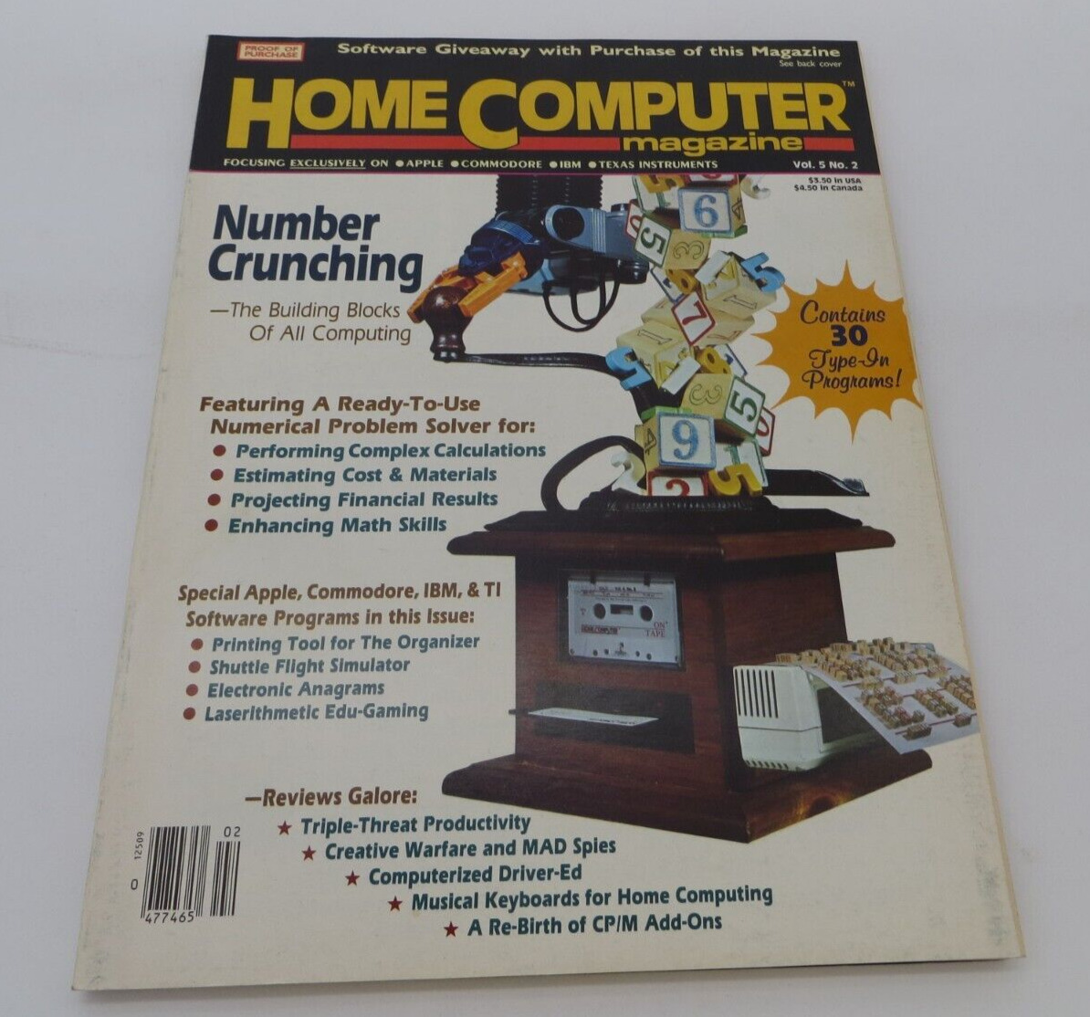 1985 Home Computer Magazine Vol 5 No 2 Vintage APPLE IBM Commodore TI programs