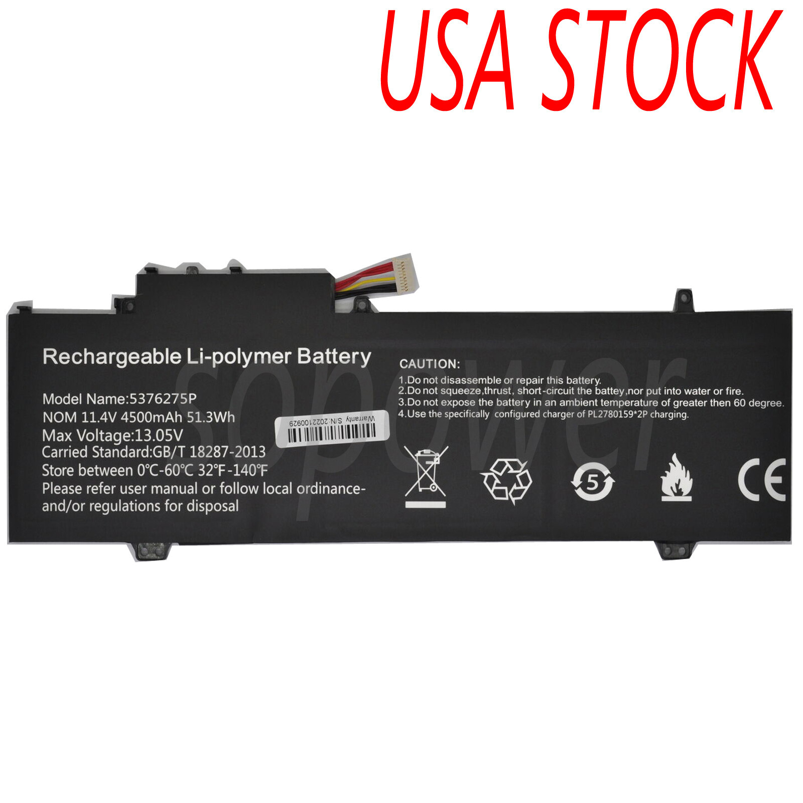 Battery for Gateway Gwtn141-4bl GWTN141-2BL GWTN141-4bk Series11.4V/4500mAh/51.3