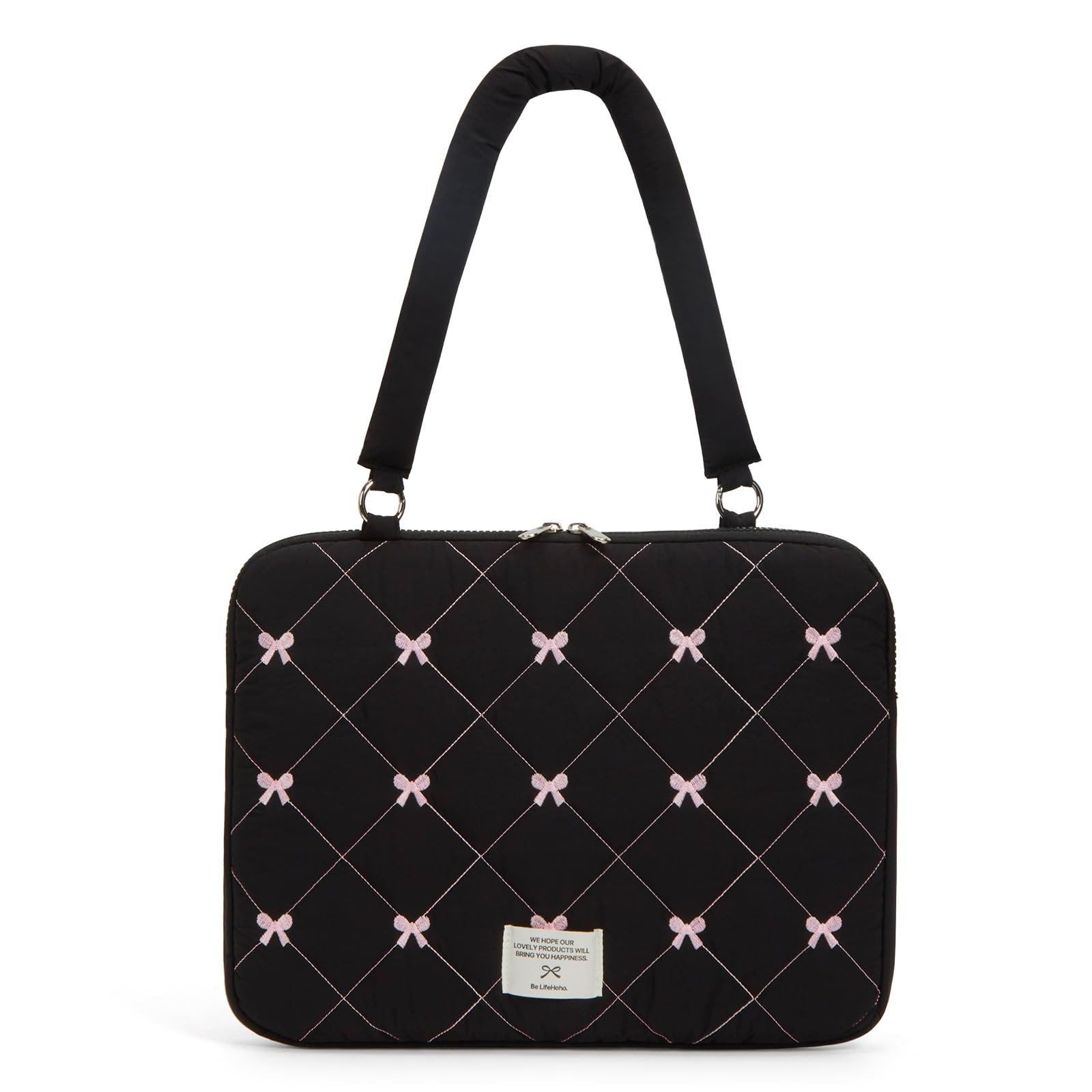 Cute Bow Laptop Case Coquette 13-15 Inch Puffy Sleeve 13-14inch, Black
