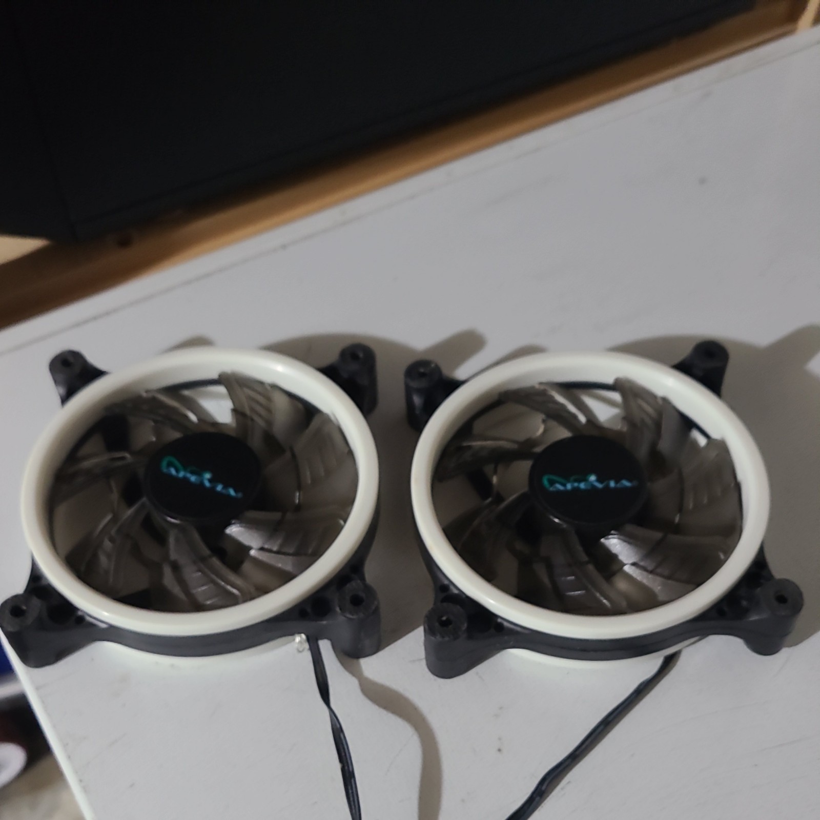 APEVIA 12L-CWH 120mm Silent Case Fan - Dual Rings White LED 2 Pack