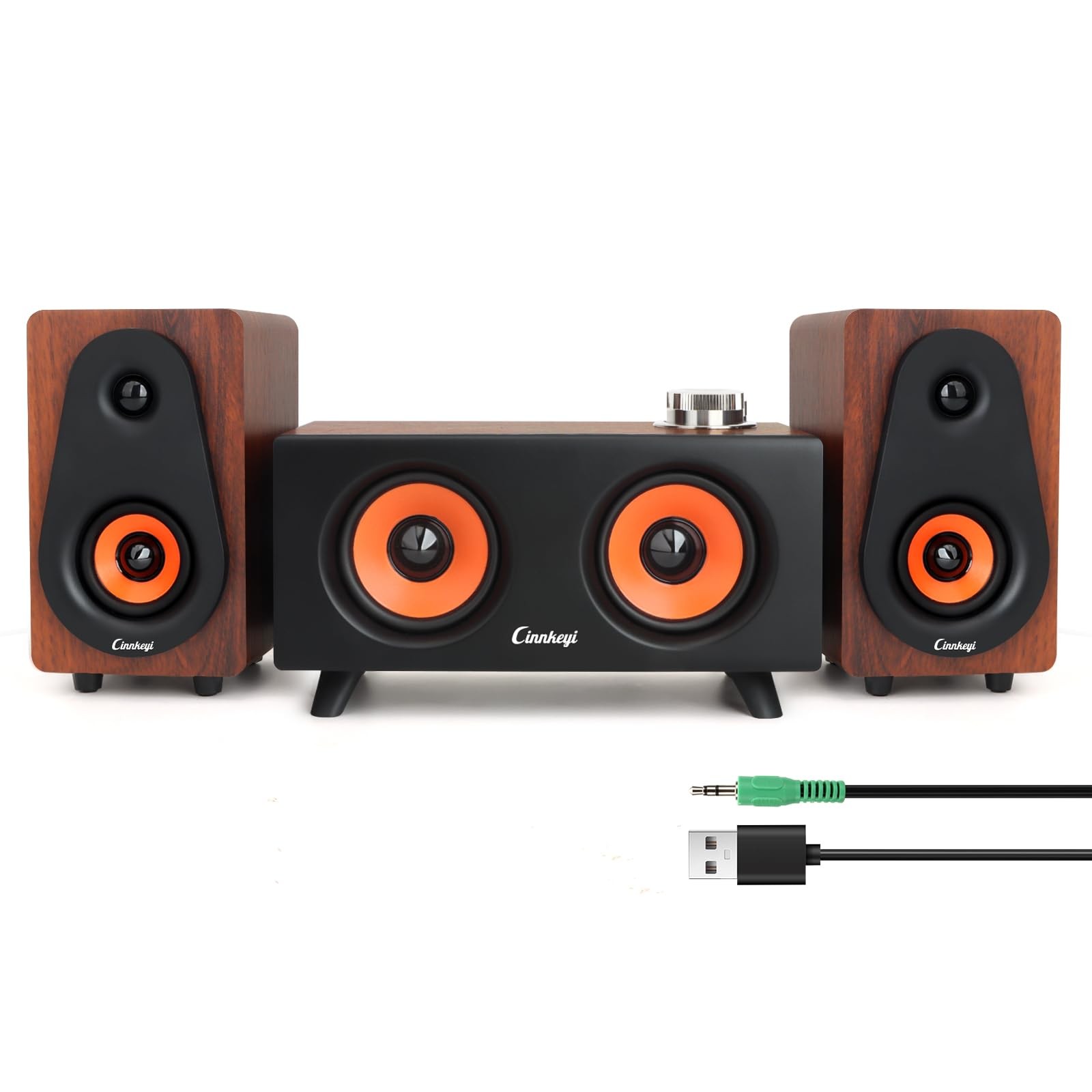 2026 Update USB 2.1 Computer Speakers Subwoofer 3.5mm Input PC Stereo Sound