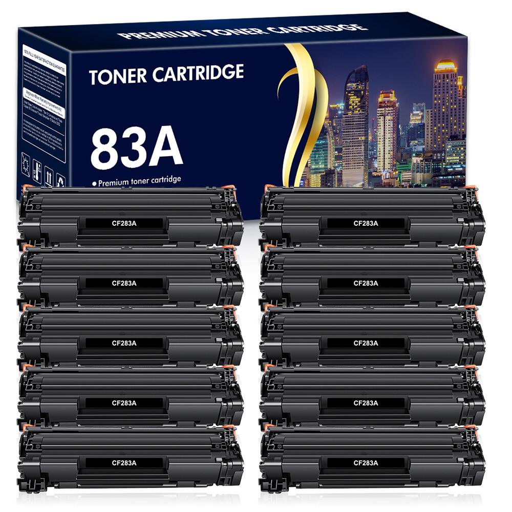 10PK Black CF283A 83A Toner Compatible For HP LaserJet Pro M202n M202dw Printer