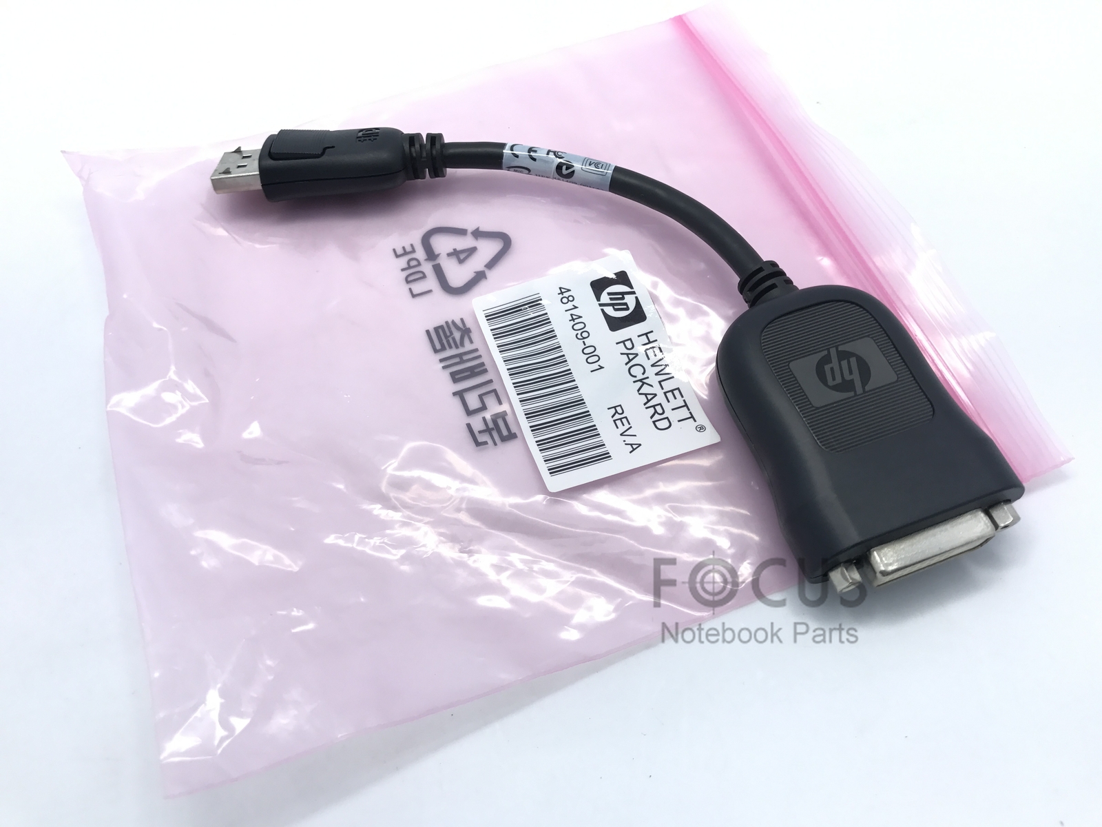 HP 481409-001 Original Displayport To DVI Female Displayport-DVI Adapter Cable