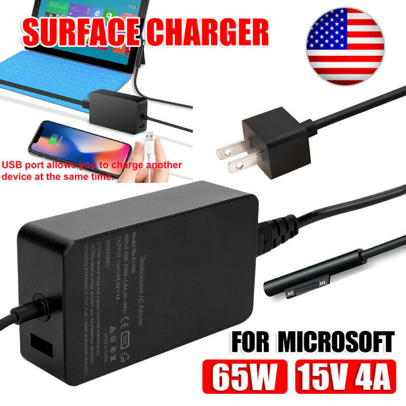 65W 15V 4A Adapter Charger for Microsoft Surface Book/ Pro 4 Q4Q-00001 17o6 Go