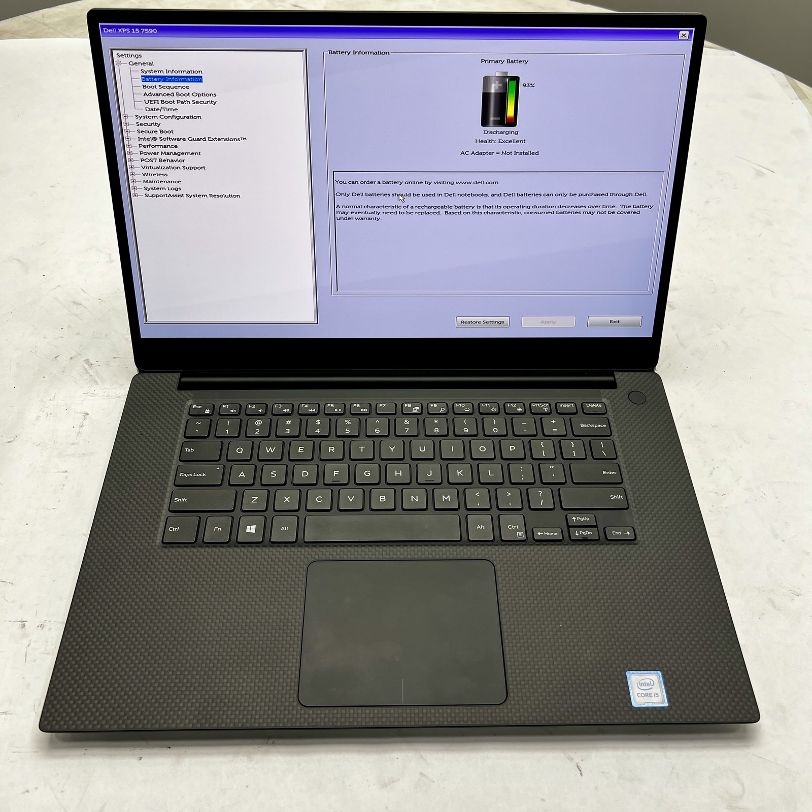 Dell XPS 15 7590 15" i5-9300H 8GB 256GB SSD Windows 11 Pro GTX 1650