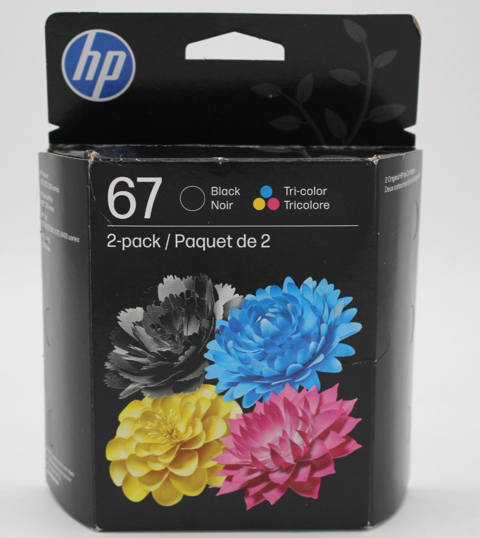 HP 67 2-pack Black/Tri-color Original Ink Cartridges - EXP 09/2027