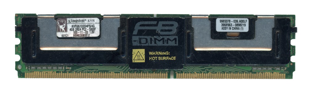 KINGSTON 4GB DDR2 2Rx4 PC2-5300F 667MHz KVR667D2D4F5/4G 9965378-039.A00LF ECC 