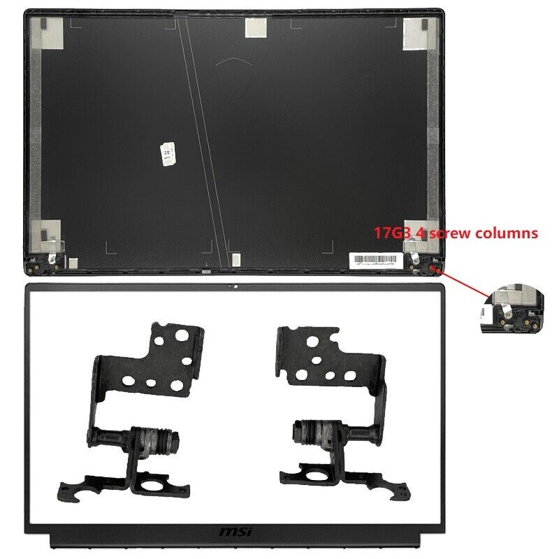 New 17.3in LCD Back Cover+Front Bezel+Hinges for MSI GS75 P75 Stealth MS-17G3 