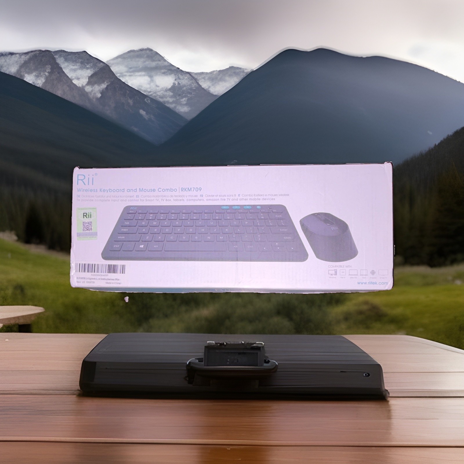 Rii RKM709 Wireless Plug & Play Keyboard & Mouse Combo Black QWERTY 1600 DPI