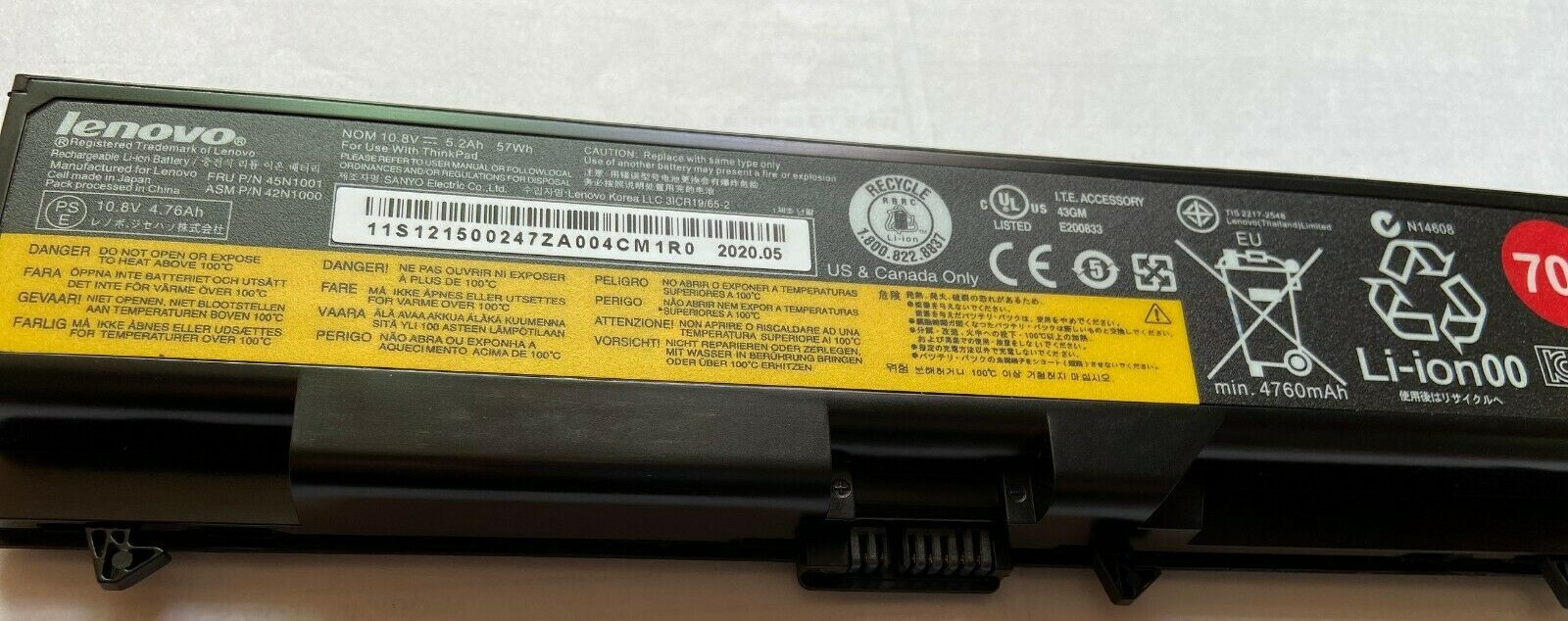 Genuine Battery 45N1001 45N1004 For Lenovo L430 L530 T430 T530 W530 Series 6Cell
