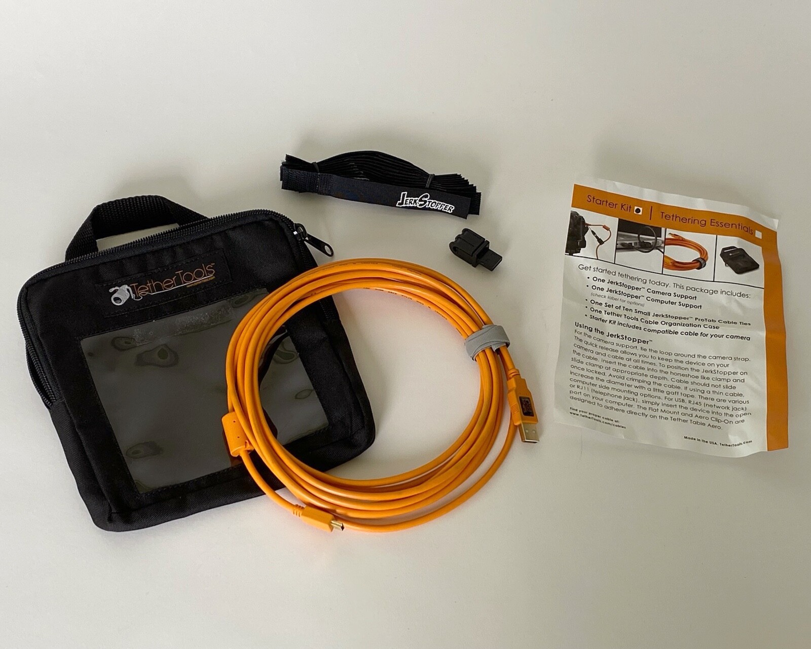 Tether Tools Starter Tethering Kit w/ USB 2.0 Mini-B 5 Pin Cable (15 Ft/Orange)