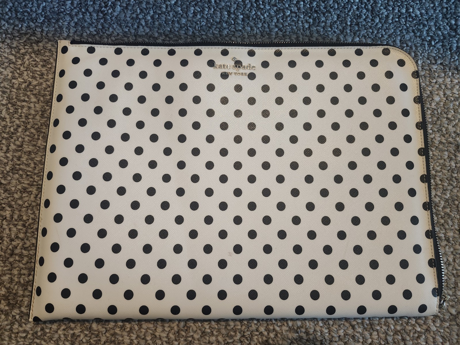 Kate Spade Black Whie Polka Dot Laptop Case  15.5x11 In
