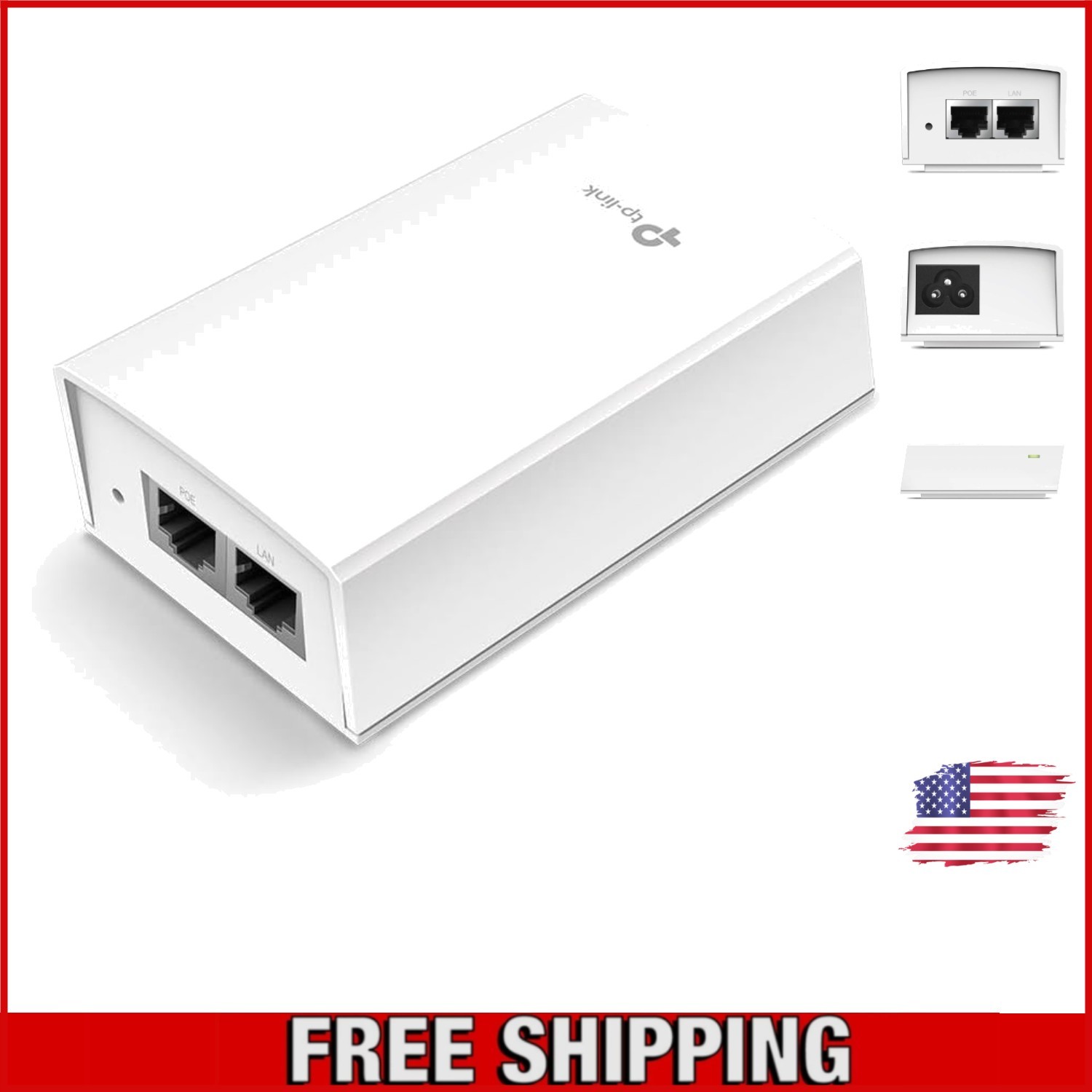 Gigabit PoE Injector - 48V Passive Power Adapter for Easy Setup & Installation