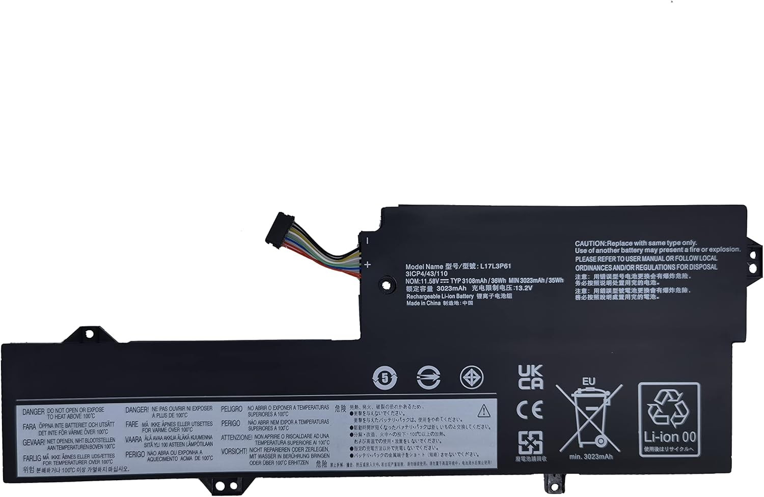 L17L3P61 Replacement Laptop Battery Compatible with Lenovo Ideapad Yoga 720