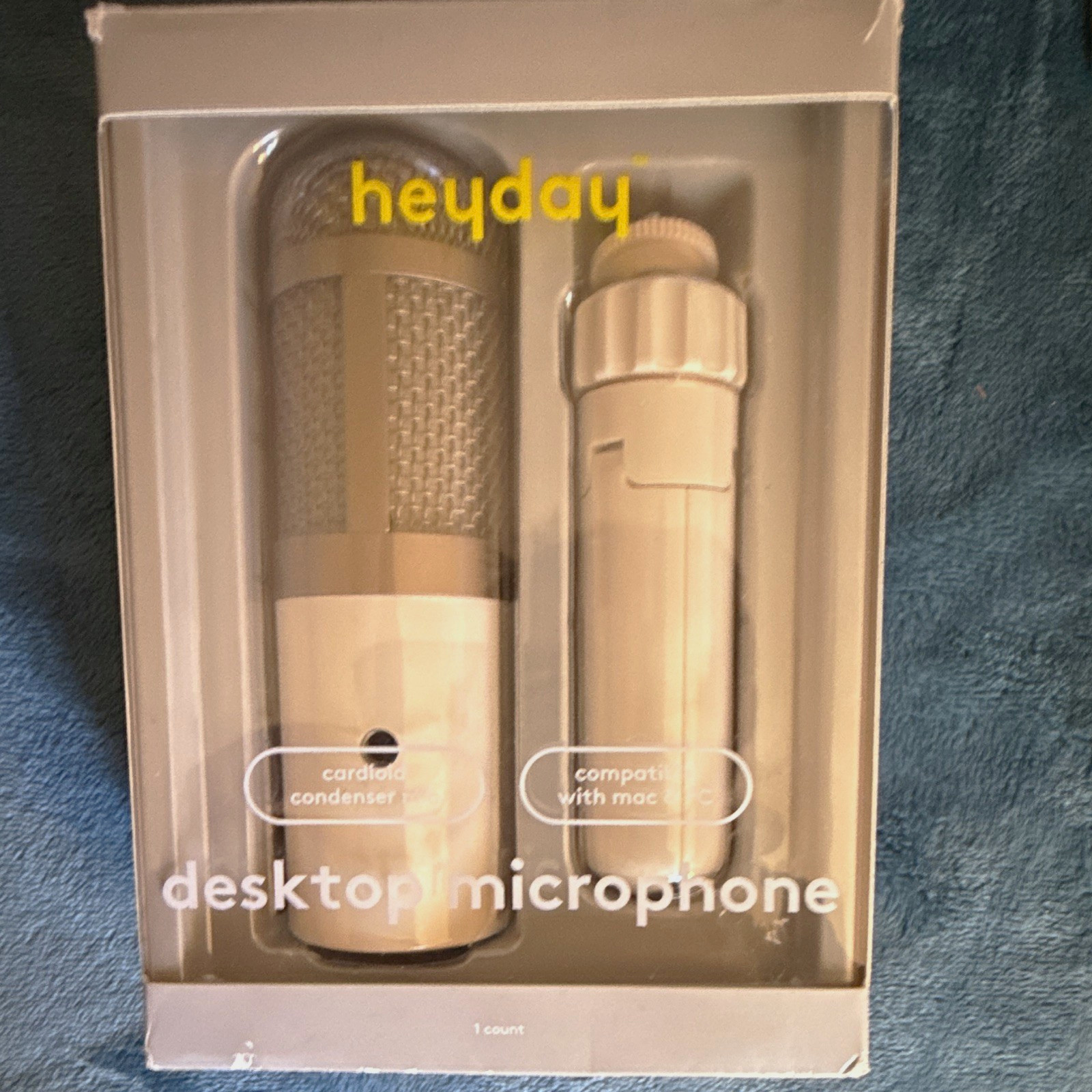 heyday Desktop Cardioid Condenser Mic Mac Compatible White