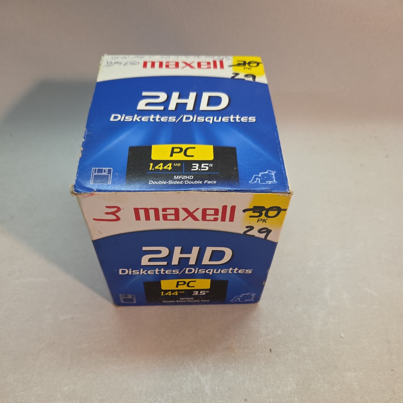 NOS Maxell 2HD MF2HD 1.44 mb 3.5" 29 PC Floppy Diskettes High Density Disk Black