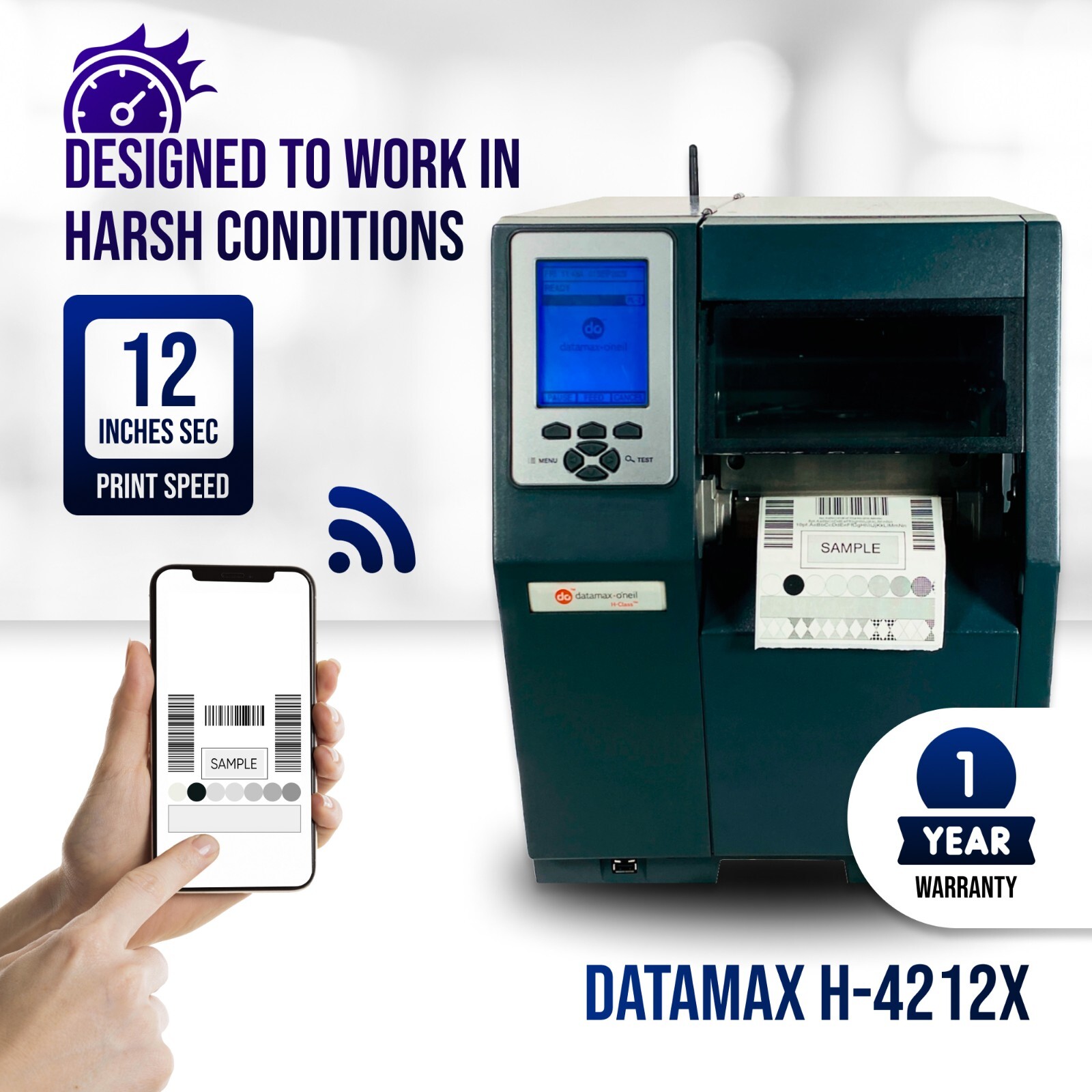Best Condition✅Datamax H-4212X Industrial Thermal Barcode Label Printer WiFi USB