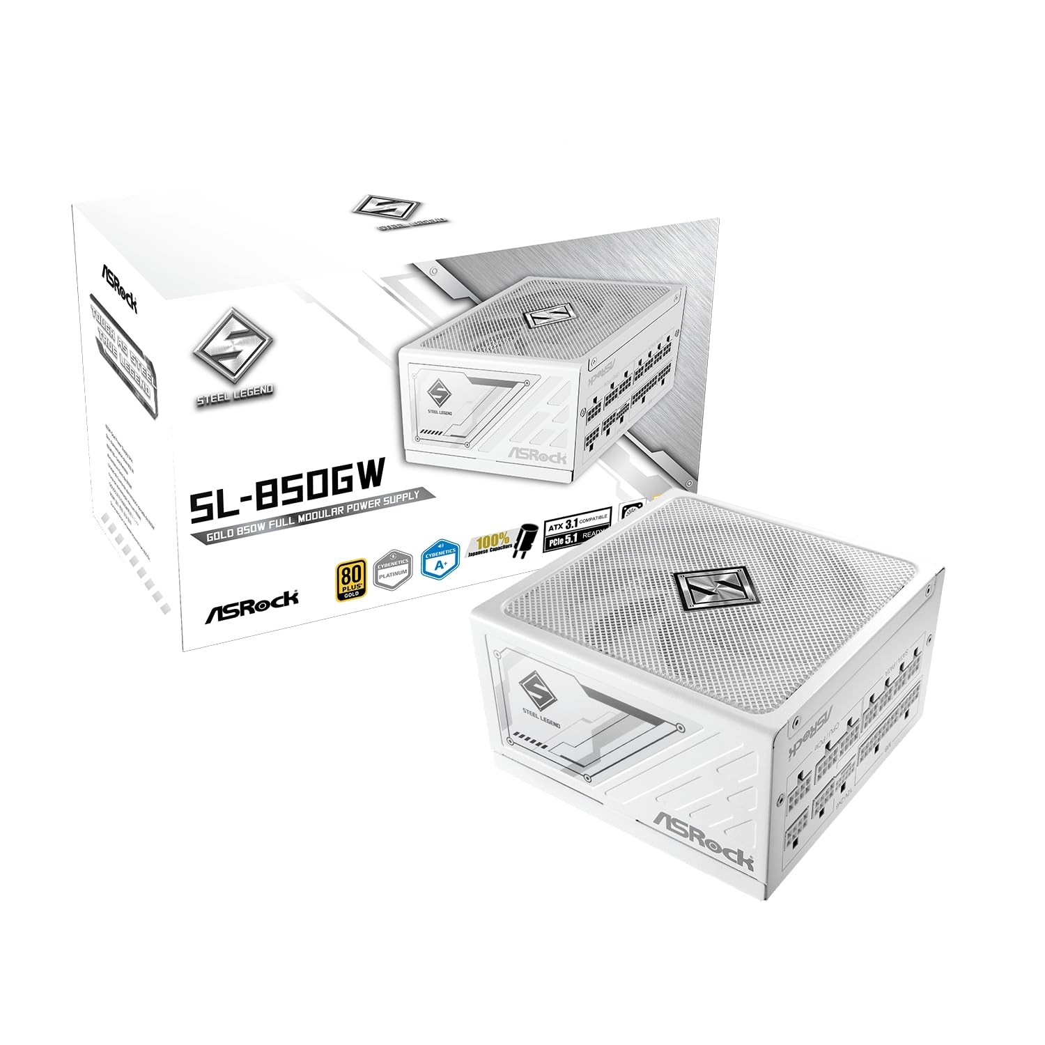 ASRock Steel Legend SL-850GW 850W 80 PLUS GOLD & Cybenetics PLATINUM Full