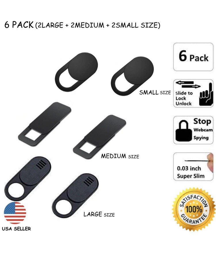 6PCS Large Medium  Small WebCam Cover Slide Camera Privacy Security Protect 
