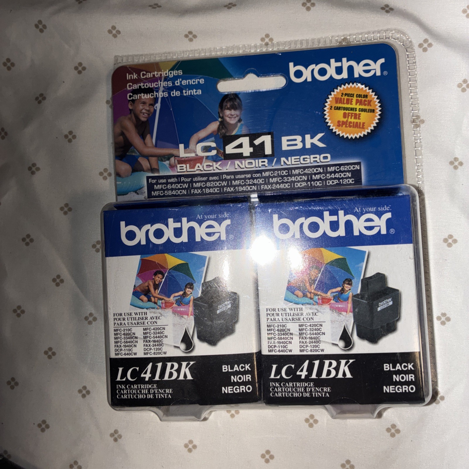 New Genuine Brother LC41BK Black Ink Cartridges Twin Pack LC41BK  