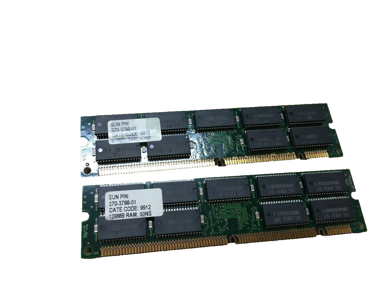 Sun 256MB (2x 370-3798 128MB) Ultra 5 / Ultra 10 Memory RAM Kit - X7038A Tested