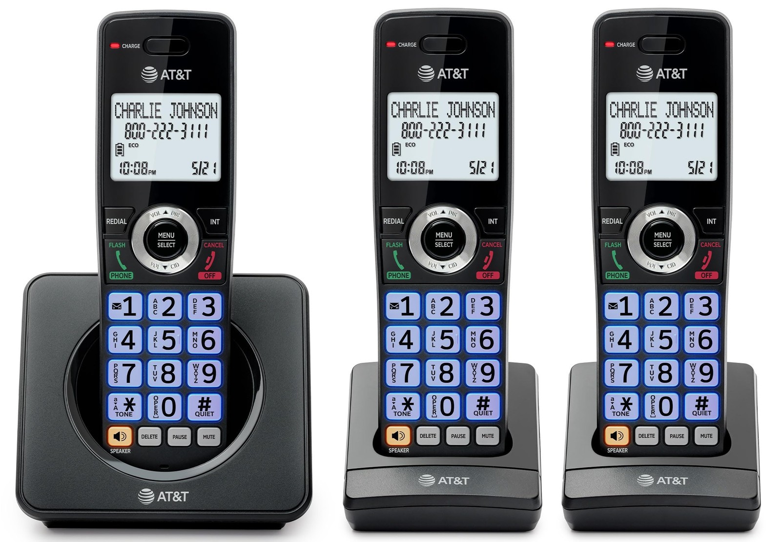 Landline Phone 3 Handsets Call Blocker Caller ID DECT 6.0 AT&T GL2101-31 Home