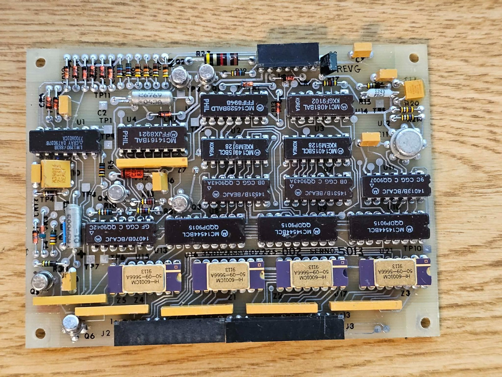 Vintage Military Board Gold Ceramic IC PCB Motorola CMOS Hybrid Circuit Board