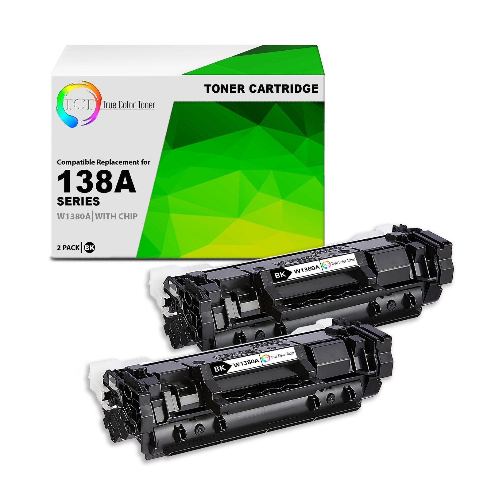 2Pk TCT Prem 138A W1380A Black for Compatible HP LaserJet 3001's Toner