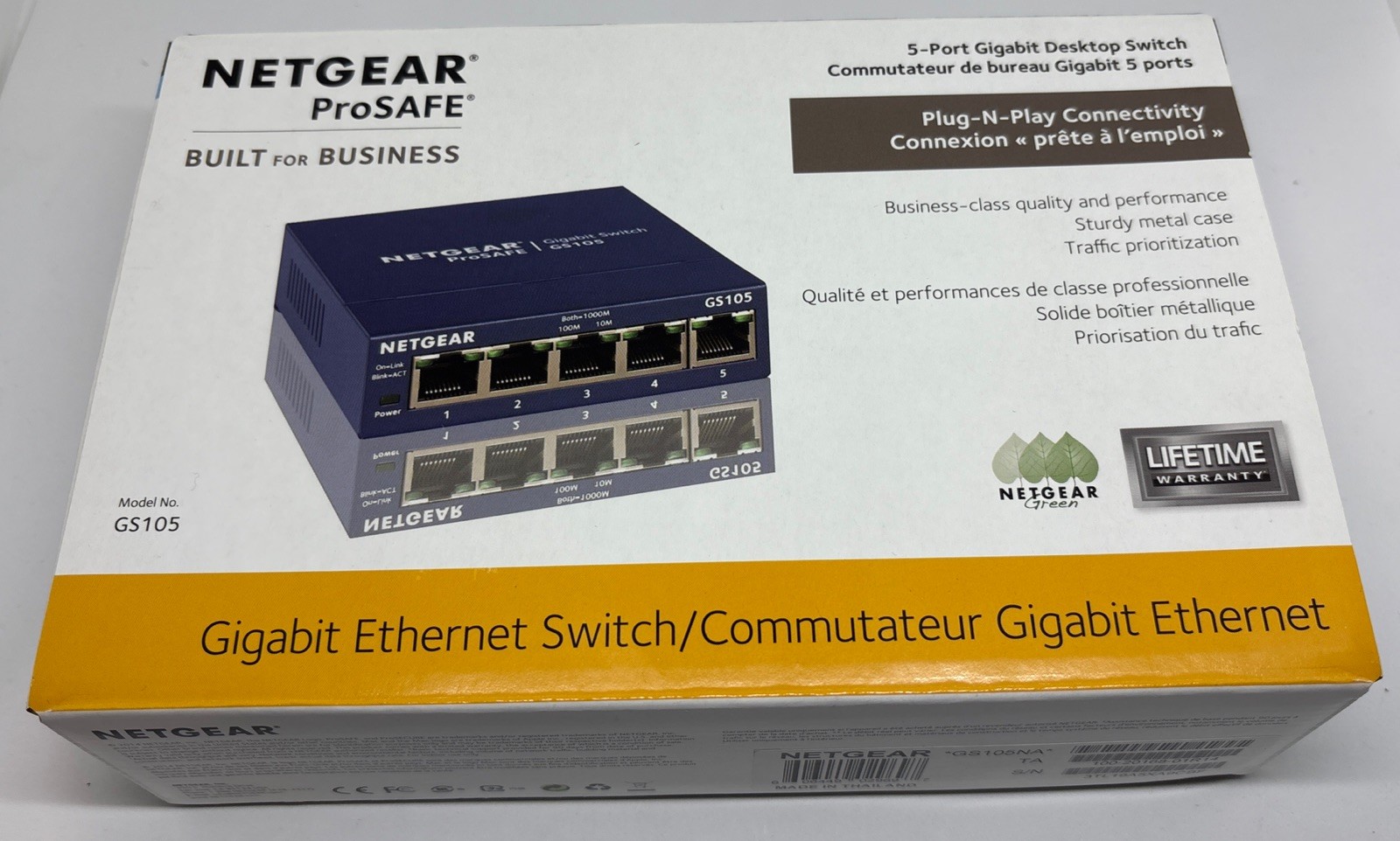 NETGEAR ProSafe GS105 5-Port Gigabit Ethernet Switch NEW IN BOX