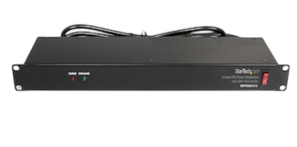 StarTech Power Distribution Unit 125V RKPW081915 19in 1U Rackmount 8 Outlet PDU
